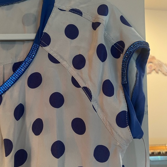 VDP Polka Dot dress with Blue Accents - Picture 2 of 6